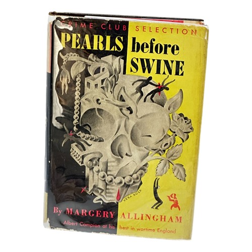 Marjorie Allingham Pearls Before Swine Book HC DJ Crime Club First Edition 1945