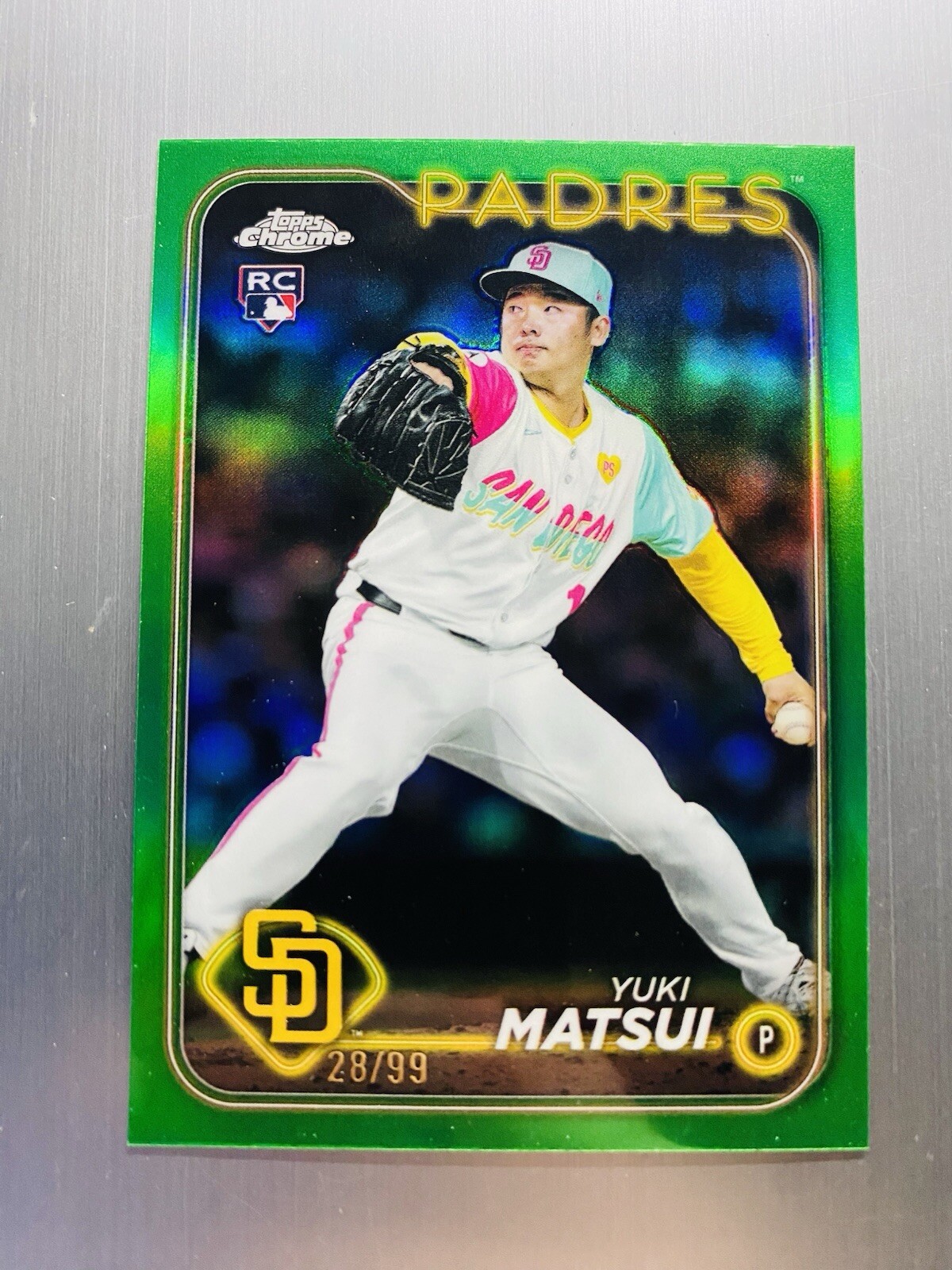 Yuki Matsui 2024 Topps Chrome Update #USC187 Green Refractor #’d /99 Padres Rc