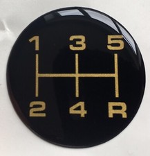 LOTUS GEAR KNOB INSERT DOMED RESIN ELAN ELISE EXIGE BLACK GOLD 30mm All Sizes