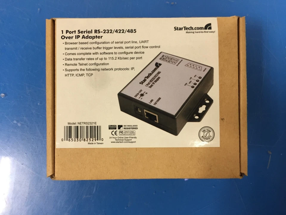 StarTech NETRS2321E 1 Port RS-232/422/485 Over IP Adapter - Image 2 of 4
