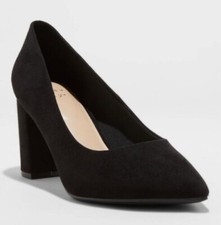 A New Day Women's Bonny Block Heeled Pumps - Black Choose Size NWT
