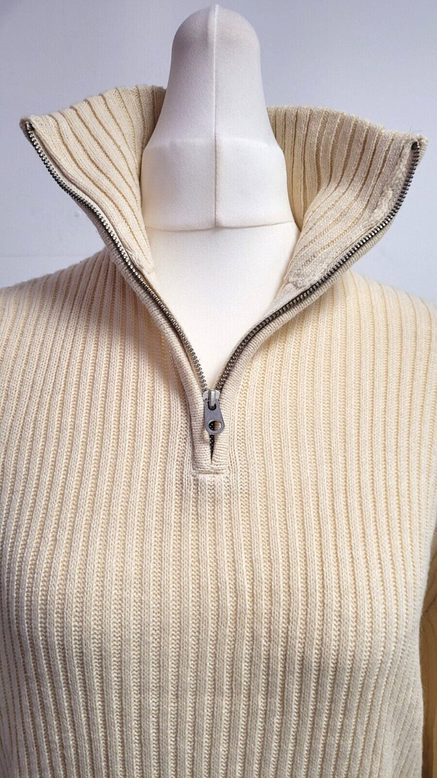 DIVIDED by H&M Jumper XS Cream 1/4 Zip High Neck New with Tags image 3