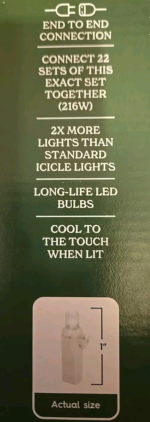 200-Count Cool White LED High-Density Icicle Occasion Wedding Christmas Lights !