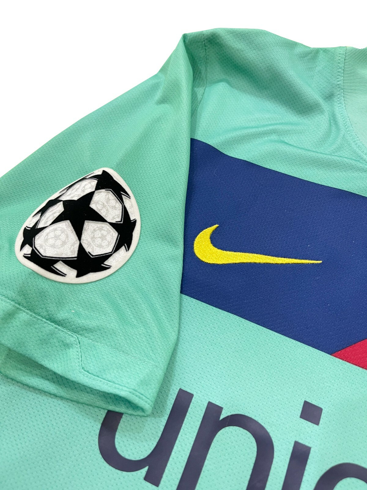 LIONEL MESSI BARCELONA AWAY PLAYER MATCH ISSUE CHAMPIONS LEAGUE JERSEY