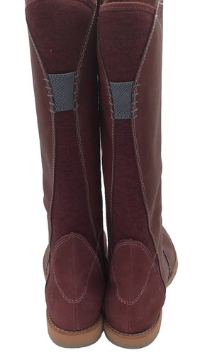 Ahnu Womens 7.5 M Brown Leather, Tall Side Zip Equestrian Riding Boots Stretch - Picture 5 of 13
