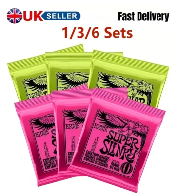 3/6x Sets Ernie Ball 2223 Super Slinky Nickel Wound Electric Guitar Strings 9-42