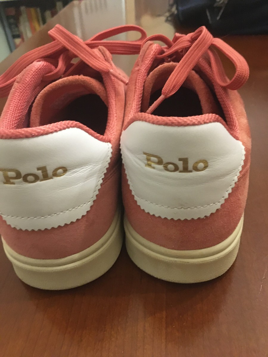 Polo Ralph Lauren CRT Lux Pink Leather Suede Pony Shoes Mens