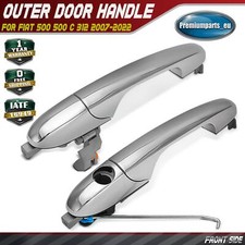 2x Outer Door Handle Front Left and Right for Fiat 500 500 C 312 07-22 Chrome