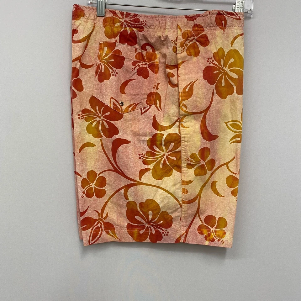 De Colección Polo Deportivo Ralph Lauren Para Hombre Talla M Naranja/Amarillo Hawaiano Floral Bañador Foto 4 de 4