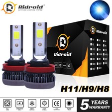 2x H11 Mini Uni-body Ice Blue 8000k Cob Led Headlight High Low Beam Fog Bulbs