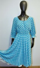 Vintage 80s dress LOUIS FERAUD polka dots silk 38FR 6US made in W. Germany