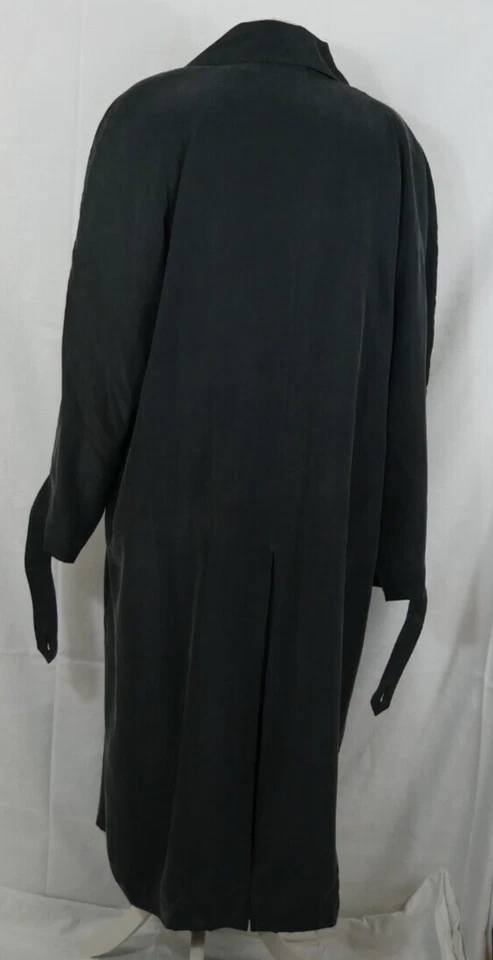 ALBA MODA 100% SEIDE Luxus Mantel Trenchcoat Grau-Anthrazit Edel Größe 50/52 TOP - Bild 4 von 4