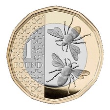 2023 £1 One Pound Bee Coin Brilliant Uncirculated Royal Mint - Privy Mark