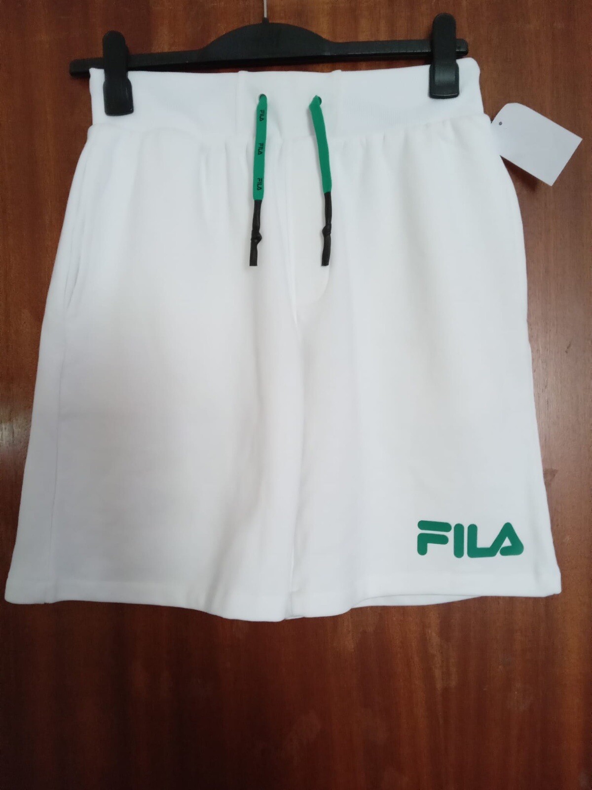 Fila pantaloncino donna bianco cotone grafico con poliestere vita 28" nuovo con etichetta (piccolo)