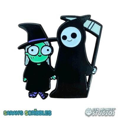 Sarah's Scribbles Thinking of Death Enamel Pin Zen Monkey Studios