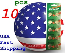 10 pcs AG13 LR44 LR1154 G13 357A Card Elite 1.5V 0 Hg Alkaline Battery