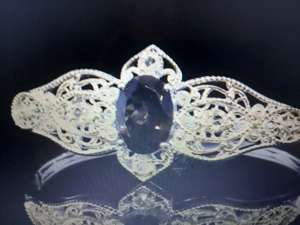 14K GOLD PLATINUM OVER GENUINE CHOCOLATE TOPAZ BANGLE BRACELET SZ 7-8IN+ BONUS - Image 2 of 2