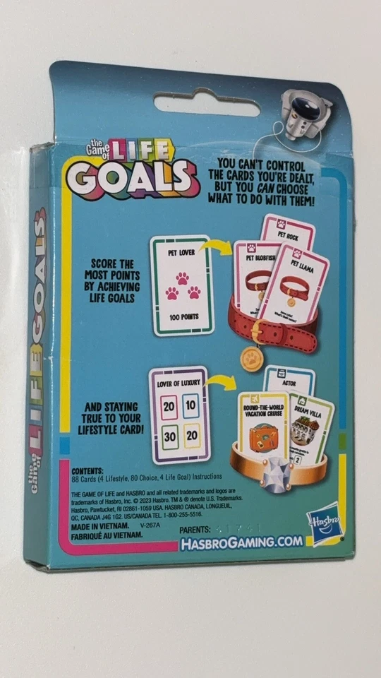 Juego de cartas The Game of Life Goals para 2-4 jugadores de Hasbro Nuevo Foto 4 de 4
