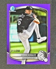 2025 Bowman Chrome Prospects - Noah Schultz (RC) Purple Refractor /250 #BCP-177
