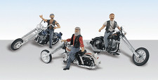 Woodland Scenics 5554 HO Scale Bad Boy Bikers - AutoScenes R -- pkg 3