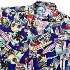 RJC LTD Hawaii Surfboard Hawaiian Shirt Mens 2XL Aloha Vacation Multicolor VTG
