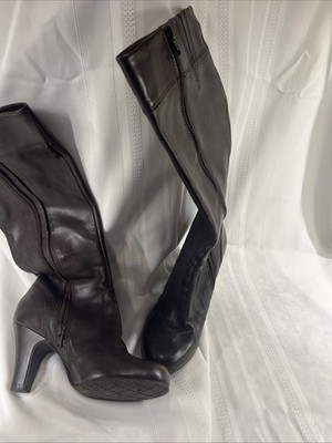 Gianni Bini Women's Leather Boots Buckaroo 7M 14.5'' Tall, 3'' Heel