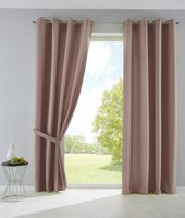 2 X VorhäNge Blickdicht LichtdurchläSsig Gardinen ÖSen Hxb 175X140 Cm Taupe