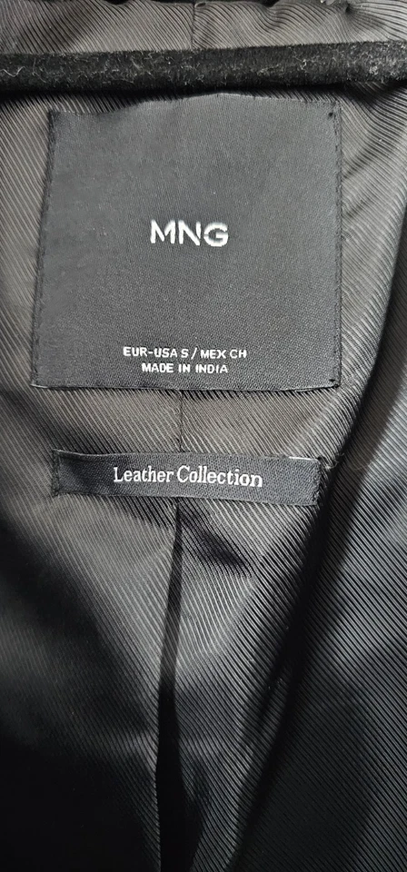 New With Tags Mango Black Leather Biker Jacket Size Small - Image 4 of 4