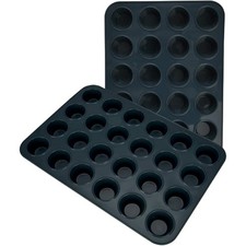 2 Stück Mini Muffinform aus Silikon für 24 Muffins, Antihaft Muffinblech Anti...