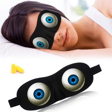 Eye Sleep Mask Funny Blindfold for Women Men Kid, Upgraded 3D Contoured 100 Bla