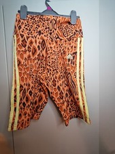 adidas x FARM Rio Bike Shorts Women's Size S Small Leopard Print  BNWT gym yoga