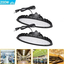 2 Pack 200W Led UFO High Bay Light Industrial Warehouse Commercial Light Fixture