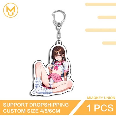  Femboy Seductive Sitting Posture Key Chains Transparent Creative Personality 