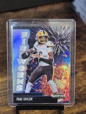 2025 Panini Prizm Black Trae Taylor RC FIREWORKS SILVER PRIZM