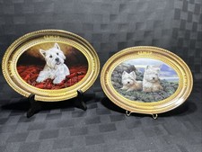 2 Franklin Mint Plates Westies Terriers Master Of The Tartans & In The Heather