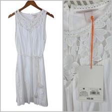 New Knox RoseDress Size Medium Boho Cottagecore White lace Tie Waist Pockets