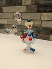 Vintage Murano Style Art Glass Clown Figurine - Holding Balloons - Hand Blown...