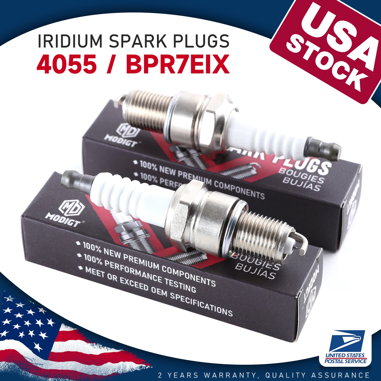 2X Iridium IX High Performance Power Spark Plugs NGK 4055 BPR7EIX 4055 BPR7EIX