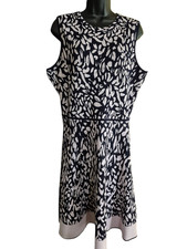 Eliza J Womens Dress Black Pink Pullover Sleeveless Fit & Flare Sweater PXL