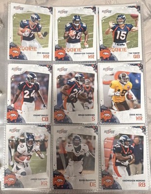 Score 2010 Denver Broncos 18-Card Rookie Lot Tebow Decker Thomas Bailey