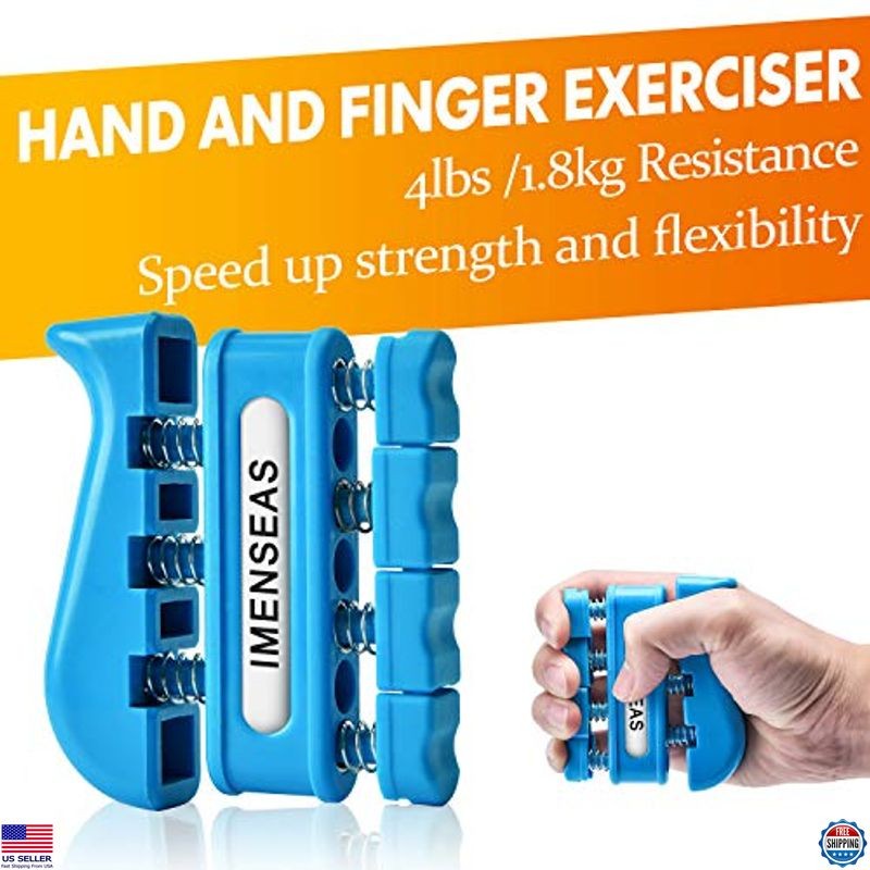 7 Pack Grip Strength Trainer, Adjustable Finger Stretcher & Hand Exerciser Set
