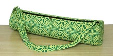 Green Floral Yoga Mat Carrier Bag Hippie Mandala Cotton Bag With Shoulder Strap