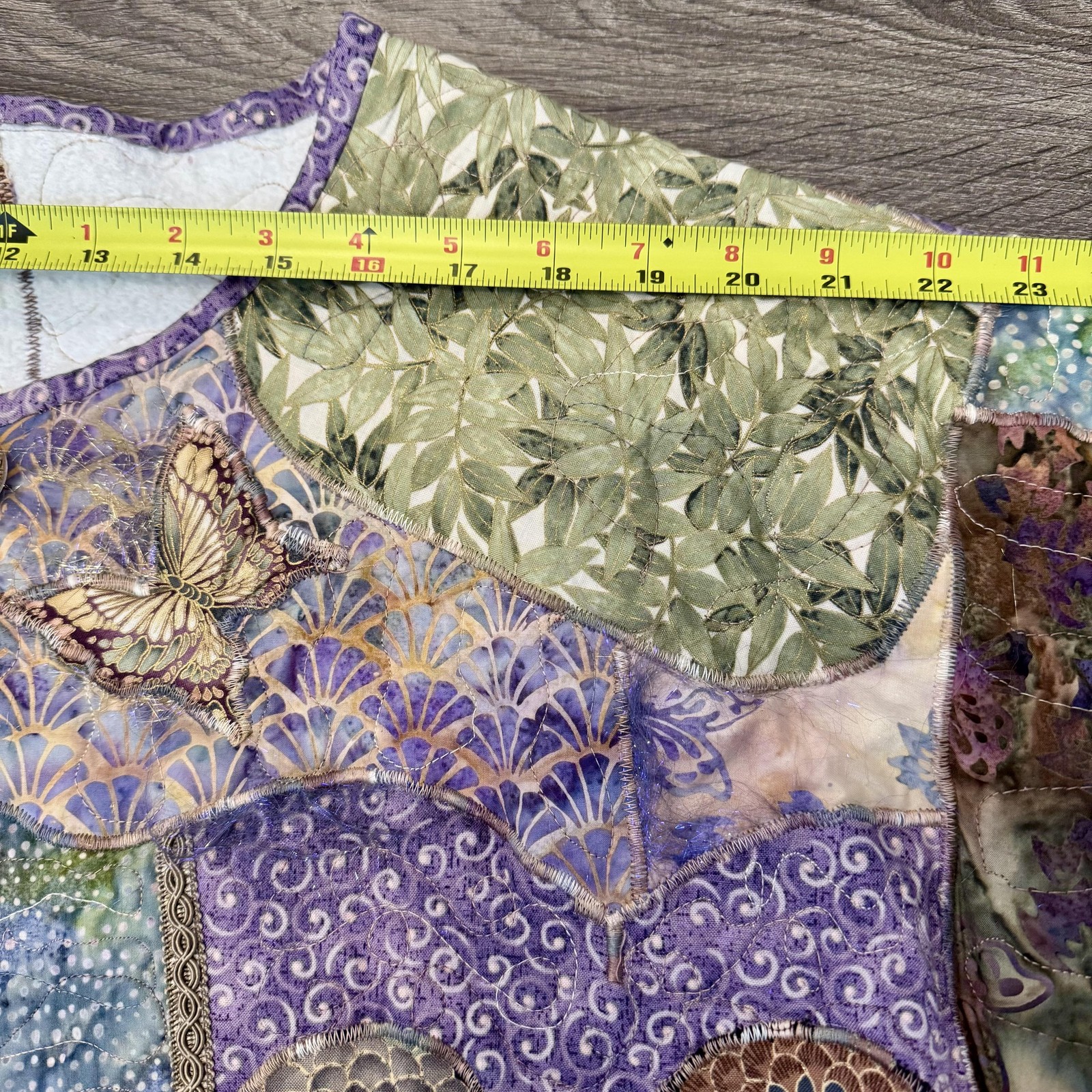 Artisan Patchwork Hand Made Quilted Jacket Size M… - image 6