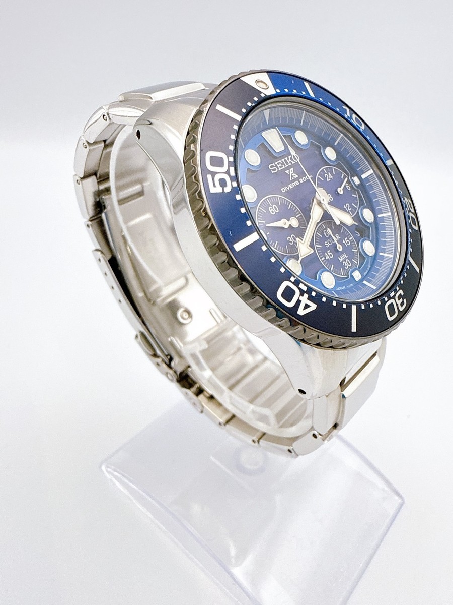 SEIKO Prospex V175-0AD0 Special Blue Chronograph Divers Solar Qz