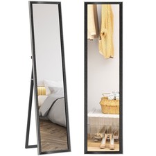 HOMCOM Specchio da Pavimento Specchio da Parete Pendente 37 x 157 cm Nero