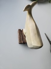 Whale Decor Figurine Wood or Resin, Rustic Nautical Home Decor