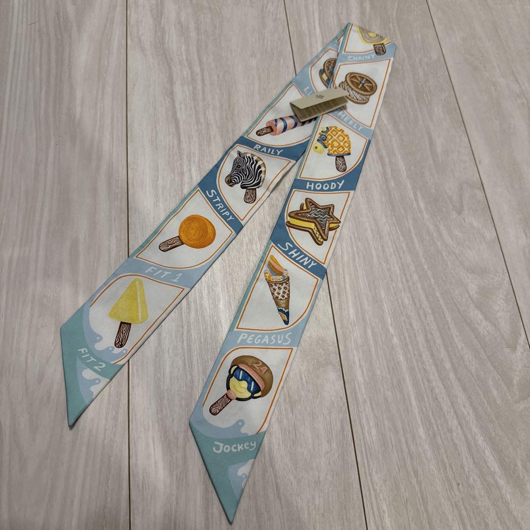 New HERMES Twilly Ice Cream Scarf Silk Accessory