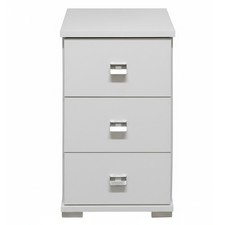 COMODINO IN LEGNO 3 CASSETTI MODERNO SALVASPAZIO CAMERA 31x31x57 CM