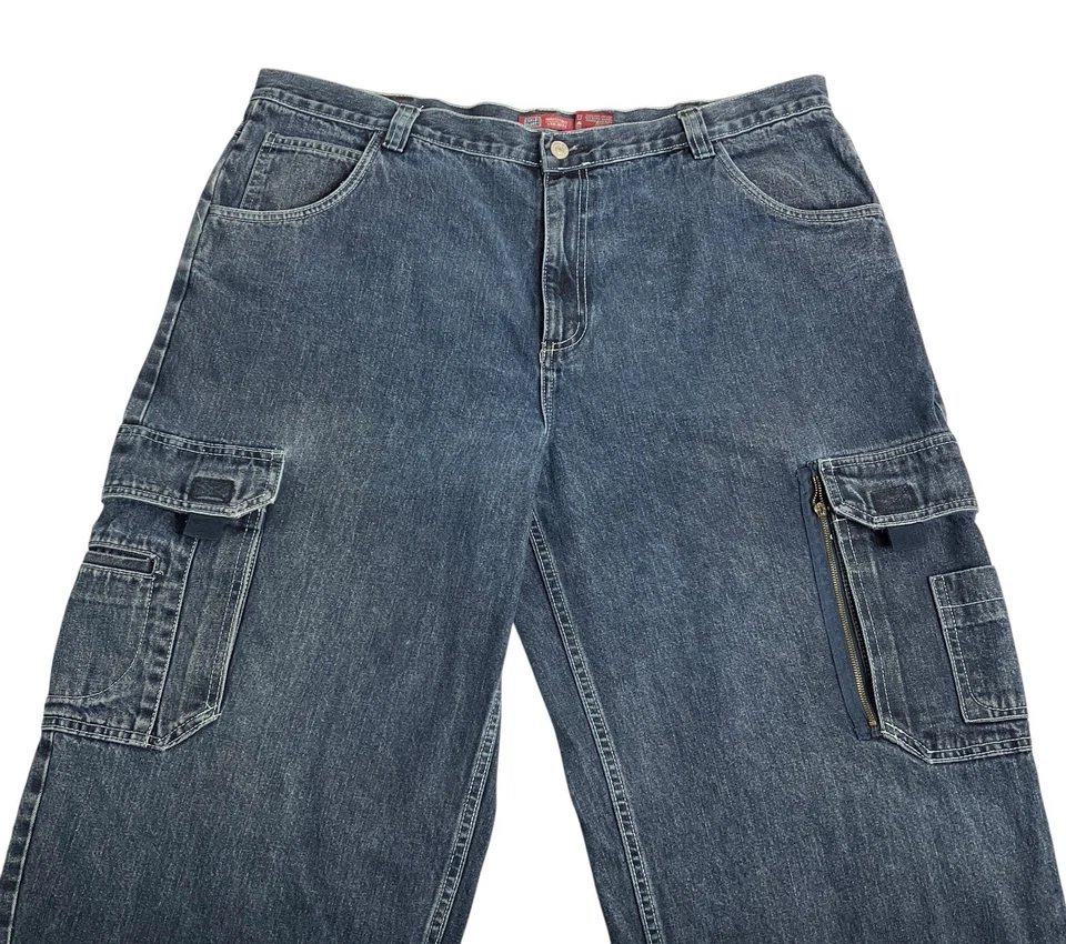 Vintage Y2K Faded Glory Cargo Jeans Mens 40x30 Loose Baggy Skater Streetwear - Image 2 of 4