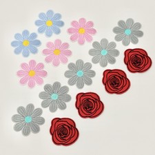 Lot Of 14 Embroidered Iron On Patches Floral